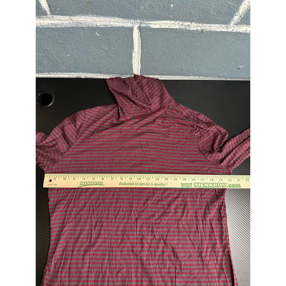 Pendleton Turtleneck Pullover Midweight Cotton Modal Blend Striped Red Grey XL - Picture 6 of 9
